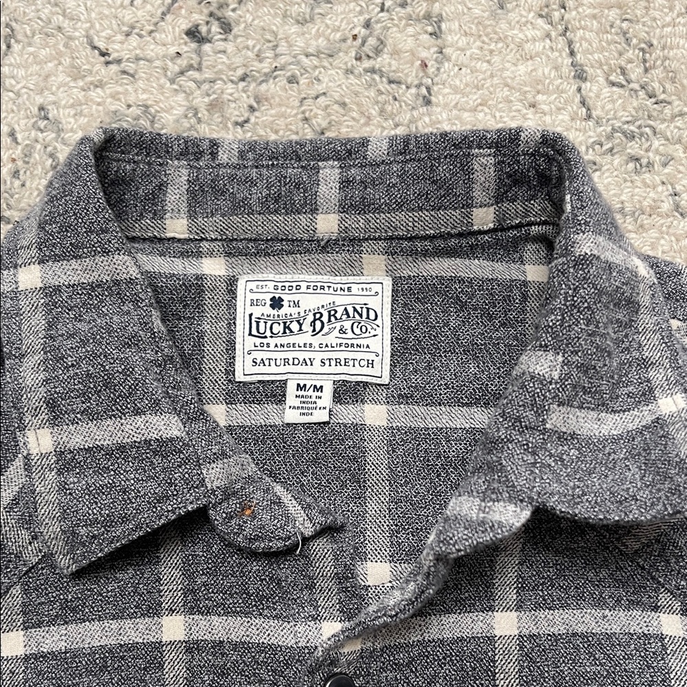 Lucky Brand Dark Gray Checkered Shirt - Picture 2 of 3